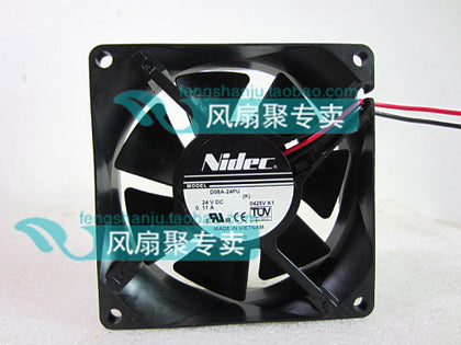 Nidec D08A-24PU 8cm 8025 24V 0.11A 80 * 80 * 25MM 2-wire dual-ball cooling fan - inewdeals.com