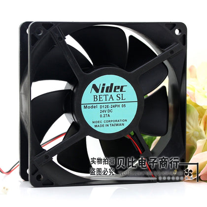 Nidec D12E-24PH 05 24V 0.27A 12cm 12038120 * 120 * 38mm wind inverter cooling fan - inewdeals.com