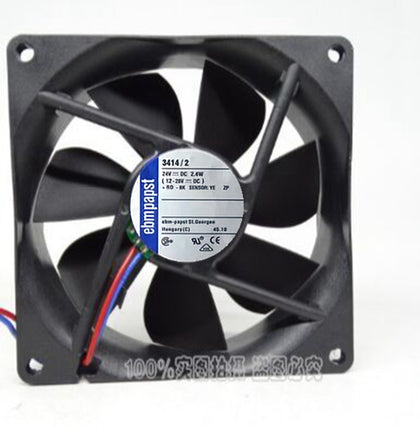PAPST TYP 3414/2 DC24V 2.4W 9025 90 * 90 * 25mm three-wire inverter fan - inewdeals.com