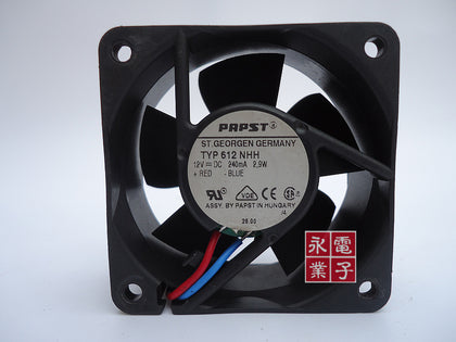 Papst 6CM 6025 12V 3.0W/2.9W 60 * 60 * 25mmTYP 612 NHH two wire cooling fan - inewdeals.com
