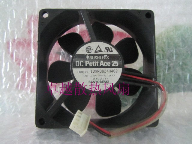 Sanyo 8025 8CM 24V 0.07A 109R0824H402 80 * 80 * 25mm IPC inverter equipment cooling fan