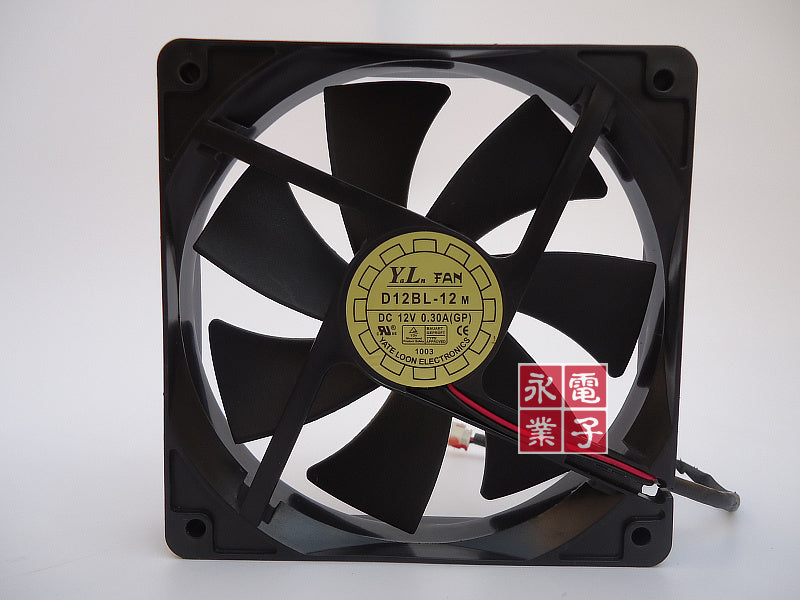 Yate Loon D12BL-12 12025 12V 0.30A 12CM 120 * 120 * 25MM chassis cooling fan