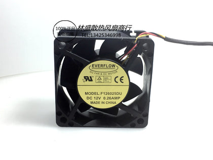 is EVERFLOW 6025 F126025DU DC12V 0.26AMP 6CM 60 * 60 * 25 Cooling fan - inewdeals.com