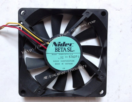 nidec D08R-12TH 01A 12V 0.17A 8CM 8015 80 * 80 * 15MM three-wire cooling fan - inewdeals.com