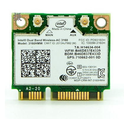 For Intel Wireless AC 3160 3160HMW half Mini PCI-E card 802.11 b/a/g/n/ac 2.4G/5GHZ 433Mbps wifi+Bluetooth 4.0 card - inewdeals.com