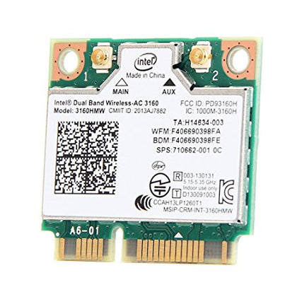 For Intel Dual Band Wireless-AC 3160 3160HMW 802.11ac Wifi Bluetooth 4.0 Half Mini PCI-e card for HP SPS:710662-001 - inewdeals.com