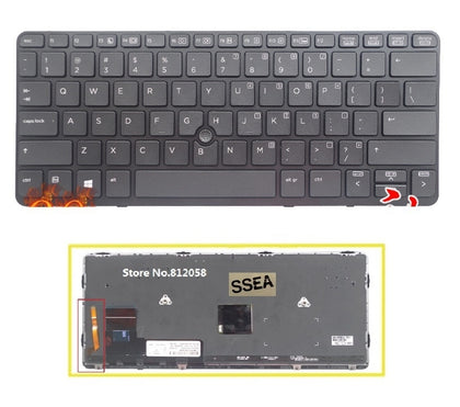 US Keyboard with backlight For HP EliteBook 820 G1 820 G2 Keyboard laptop - inewdeals.com