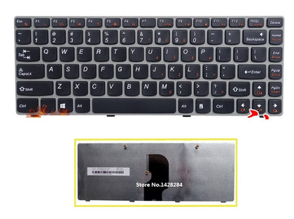 laptop US Keyboard English For LENOVO Z460 Z460A Z465 Keyboard with silver frame - inewdeals.com