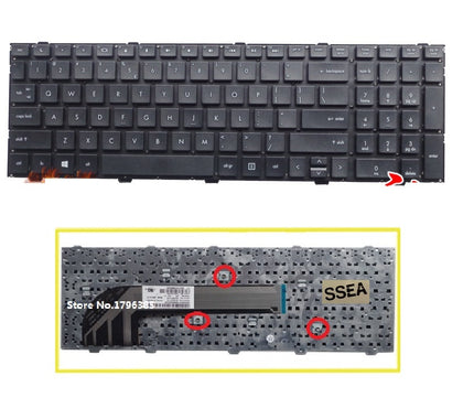 laptop US Keyboard For HP ProBook 4540 4540S 4545 4545S Keyboard with Frame 639396-3181 - inewdeals.com