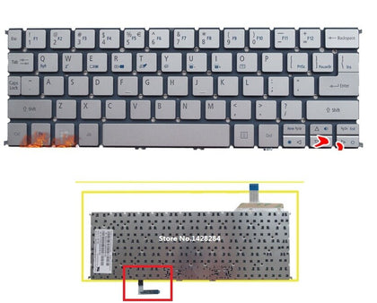 laptop US silver Keyboard without frame For ACER S7-191 S7-192 Keyboard with backlight - inewdeals.com