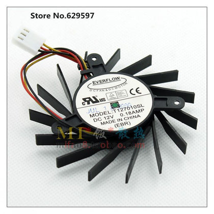 T127010SL Video Card VGA Cooler Fan with 0.18A 3Pin pitch 43*45*52mm diameter 72mm For Galaxy 9600GT 9600GSO 9800GT GTS250 - inewdeals.com