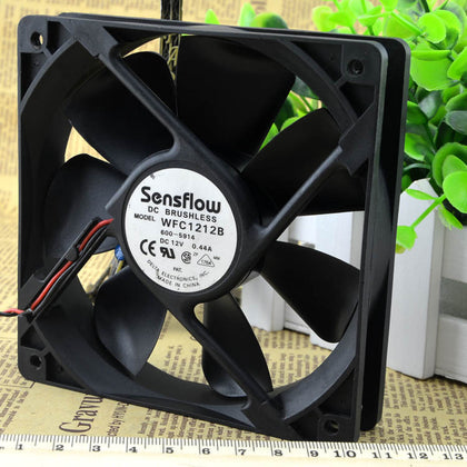 Delta WFC1212B 12cm 120mm 12025 DC12V 0.44A thermostat double ball silent case cooling fan for 120*120*25mm