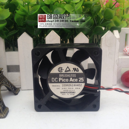 Japan Sanyo 109r0624h402 6cm6025 24v0.06a Inverter Silent Fan 2-Wire Durable-inewdeals.com