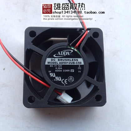 Adda 5020 12V 0.30a Double Ball 2-Wire Cooling Fan AD5012UB-C50 5cm-inewdeals.com