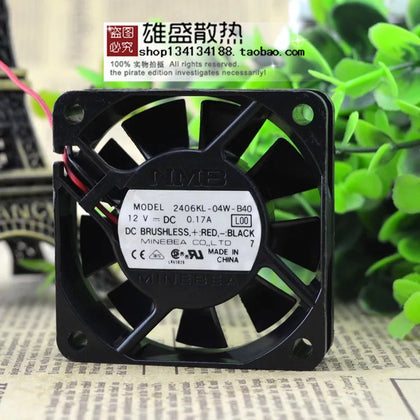 mei pei ya Then 6015 12V0.17A 2406KL-04W-B40 Double Ball Cooling Fan-inewdeals.com