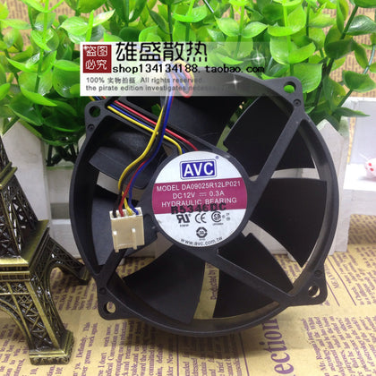 AVC 9025 9 Cm12v round Frame Fan 0.3a Da09025r12lp021 Mute CPU 4 Wire Speed Regulation-inewdeals.com