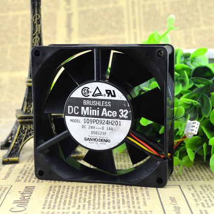 Brand blower cooling fan 109P0924H201 9232 92mm 24V 3 wire detection signal 92*92*32mm