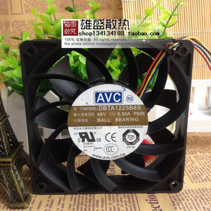 AVC DBTA1225B8S 12cm 12025 48V 0.50A PWM Speed Control Switch Fan-inewdeals.com