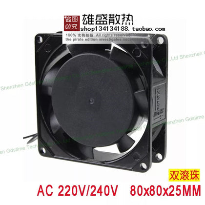 AC 220V/240V 8025 Double Ball Bearing Axial Flow AC Fan Cooling Fan-inewdeals.com