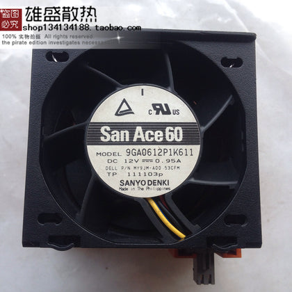 Dell P/N:MY9JM-AOO 53cfm Server Fan 9ga0612p1k611 Dc12v 0.95a-inewdeals.com