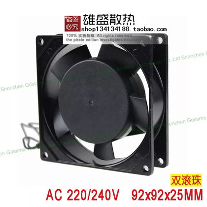 Ac220v/240v 9025 Double Ball Bearing 9cm Cooling Fan Axial Flow Fan-inewdeals.com