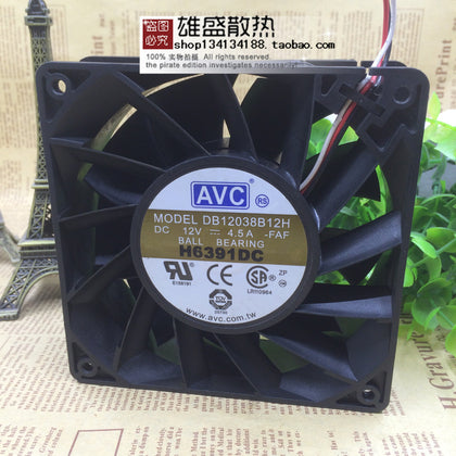 AVC 12cm 12038 12V 4.5A Large Air Volume Violence Fan Db12038b12h Double Beads 3-Wire-inewdeals.com