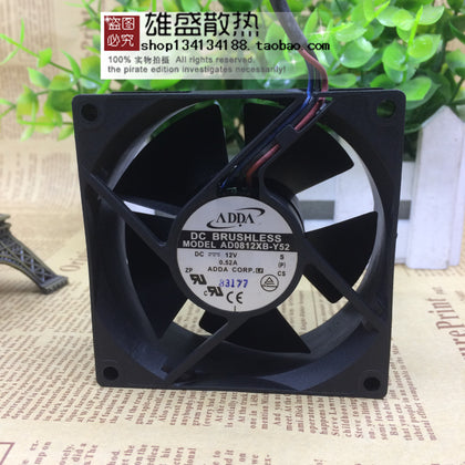 Adda 8032 AD0812XB-Y52 12v 0.52a 3-Wire 8cm Speed Converter Case Fan-inewdeals.com