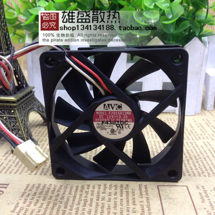 AVC F7015R12MN 12V 0.2A 7cm 7015 70*70*15 3-Wire Fan-inewdeals.com