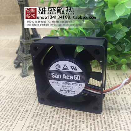 Japan Sanyo 6025 Double Ball 6cm Cooling Fan 109r0612s419 12v 0.17a-inewdeals.com