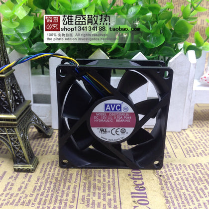 AVC 7025 7CM 12V 0.70A Four Intelligent Temperature Control Fan DS07025R12U-inewdeals.com