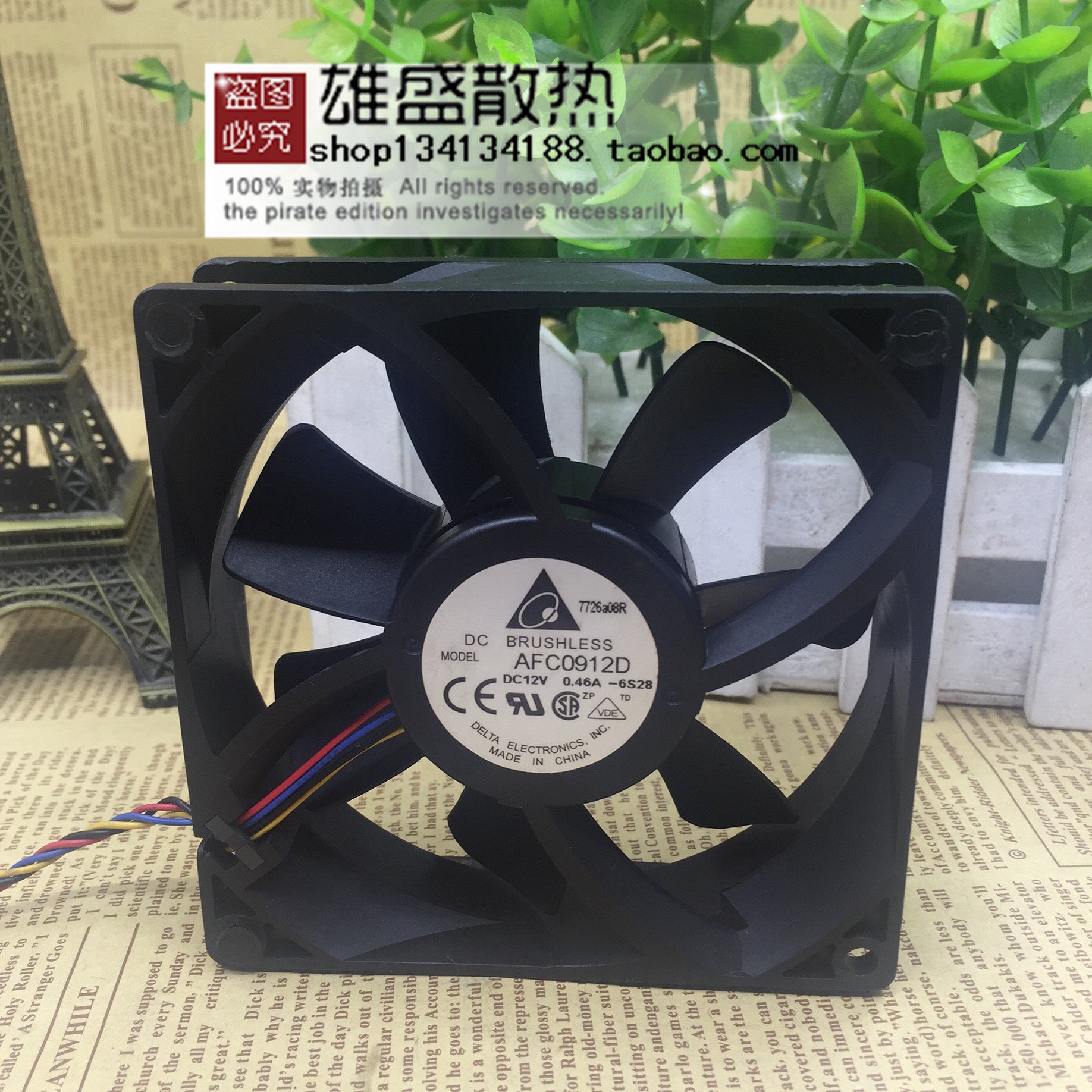 Delta Afc0912d 12V 0.46a 9025 Four-Wire PWM Cooling Fan