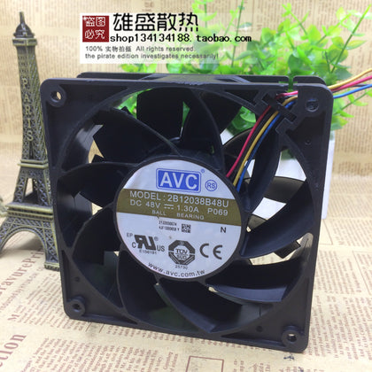 AVC 12038 12cm 48V 1.3a 2b12038b48u 4-Wire PWM Inverter Violent Cooling Fan-inewdeals.com