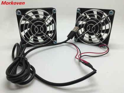 USB Cooling Fan 70mm 7CM Silent Powered Computer Two Fans Blades 5V Radiator for ASUS ac68 PS4 PS3 TV Boxes Sink Router Cooler - inewdeals.com