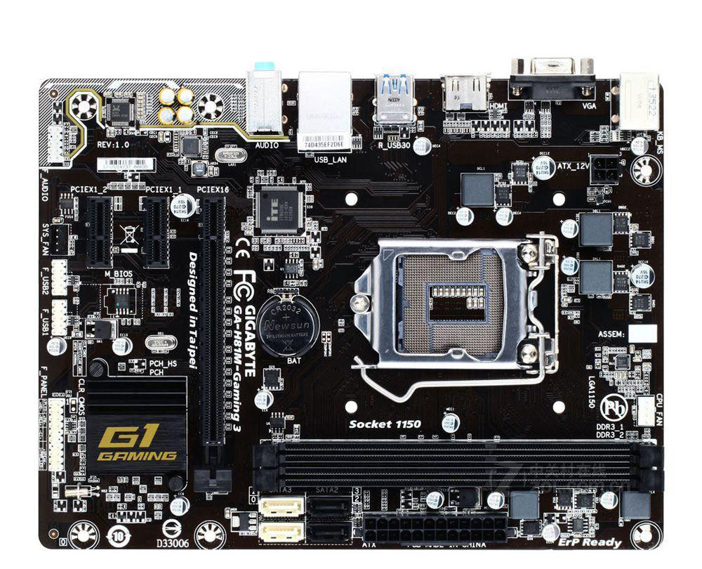 Used Desktop motherborad for Gigabyte GA-H81M-Gaming 3 motherboard DDR3 LGA 1150 for intel I3 I5 I7
