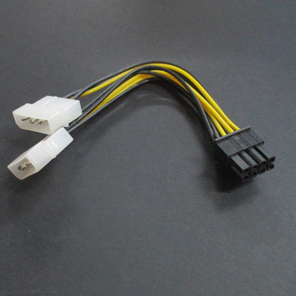 10pcs D TYPE 4 Pin(F) to PCI-E 8 Pin(M) Power Adapter Cable - inewdeals.com