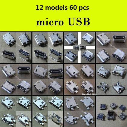 12 models 60 pcs tablet PC Common phone Micro USB interface Data interface Charging tail plug 5 pcs/model - inewdeals.com
