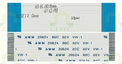 100Pcs FFC FPC Flexible Cable 0.5mm Pitch 33 Pins 50mm Length Forward Ribbon Cable AWM 20624 80C 60V VW-1 - inewdeals.com