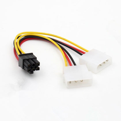 D TYPE 4 Pin to 6 pin PCI-E PCI Express Graphics Video Adapter Power Cable - inewdeals.com