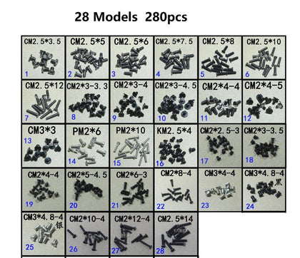28 Models 10pcs/Model notebook shell hard disk screws Special screw for computer maintenance - inewdeals.com