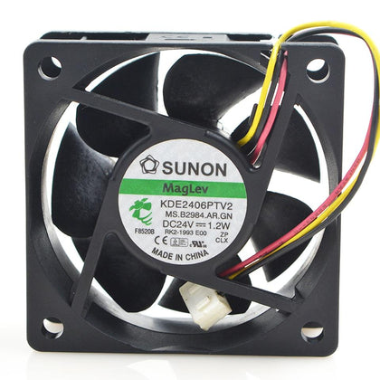KDE2406PTV2 24V 1.2W 6CM 60mm wires silent frequency converter cooling fan 60*60*25MM