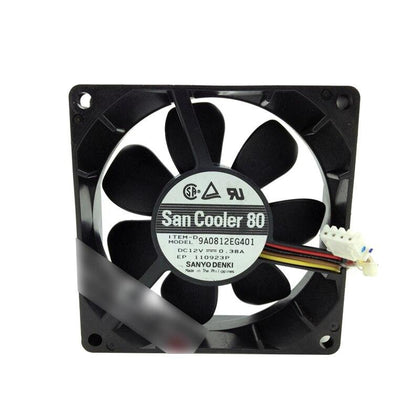 8025 80mm chassis cooling fan 12V 0.38A 9A0812EG401 double ball 80*80*25mm